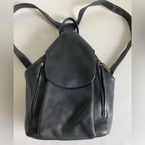 Tignanello Leather Backpack with Silver tone Hardware 90s Y2K Small